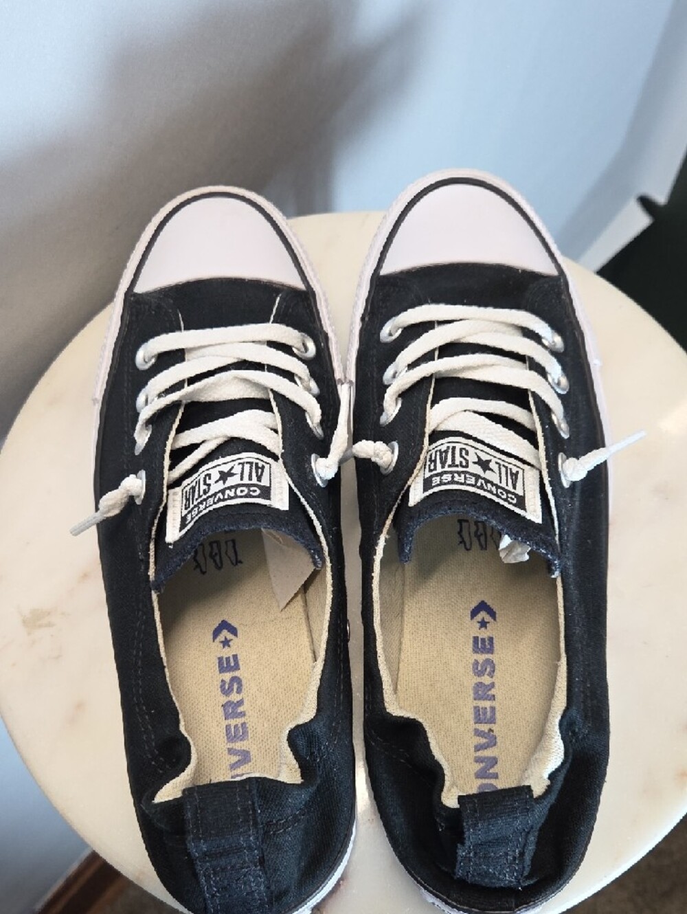 Converse Womens Black Lace-Up Sneakers Size 10 - Picture 5 of 7